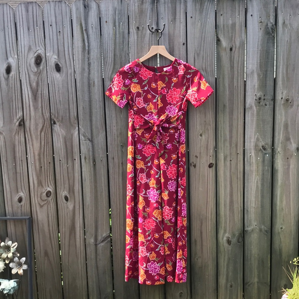 GB Girls Red Floral Pant Suit - Size Medium